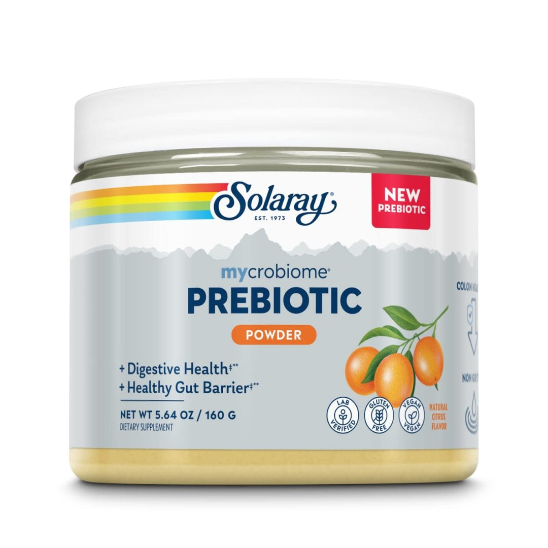 SOLARAY Mycrobiome Prebiotic Powder, Prebiotics for Women and Men, Digestive Nutritional Supplements for Colon and Gut Health, Easy - to - Mix, Non - Bloating Formula, Citrus Flavor, 20 Servings, 5.64 OZ - The Oasis of Health