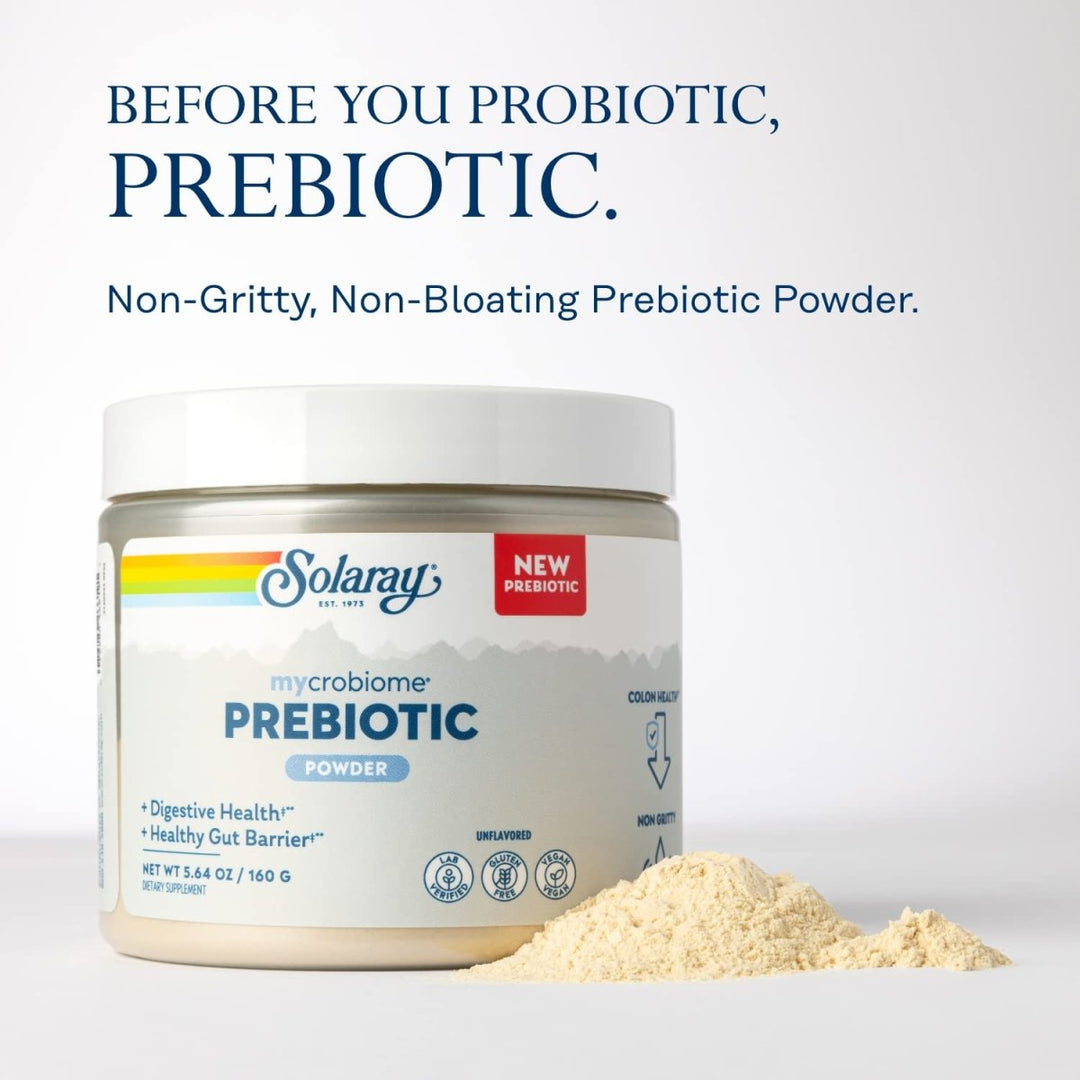SOLARAY Mycrobiome Prebiotic Powder, Prebiotics for Women and Men, Digestive Nutritional Supplements for Colon and Gut Health, Non - Gritty, Easy - to - Mix, Non - Bloating Formula, 20 Servings, 5.64 OZ - The Oasis of Health