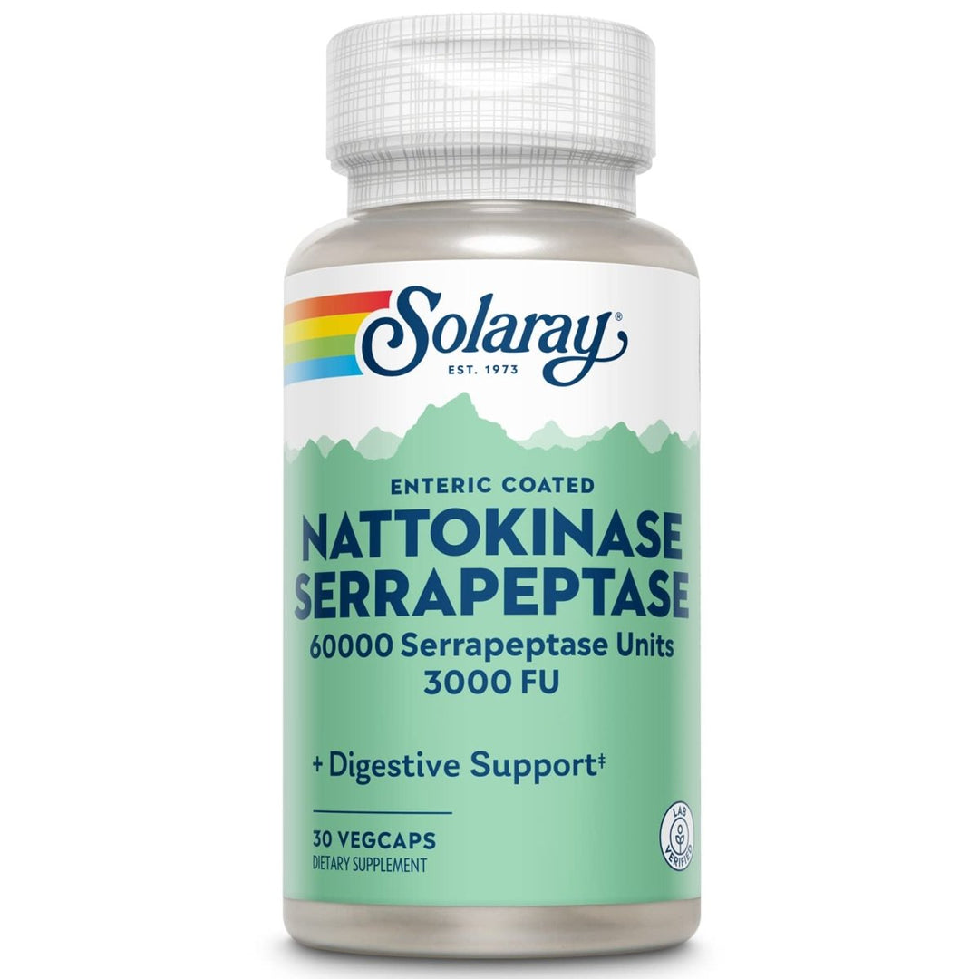 SOLARAY Nattokinase and Serrapeptase Supplement 30 Count - The Oasis of Health