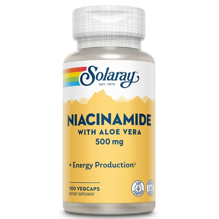 SOLARAY Niacinamide 500 mg | Vitamin B - 3 | Energy Metabolism, Circulation, Nerve & Skin Health Support, 100 CT - The Oasis of Health