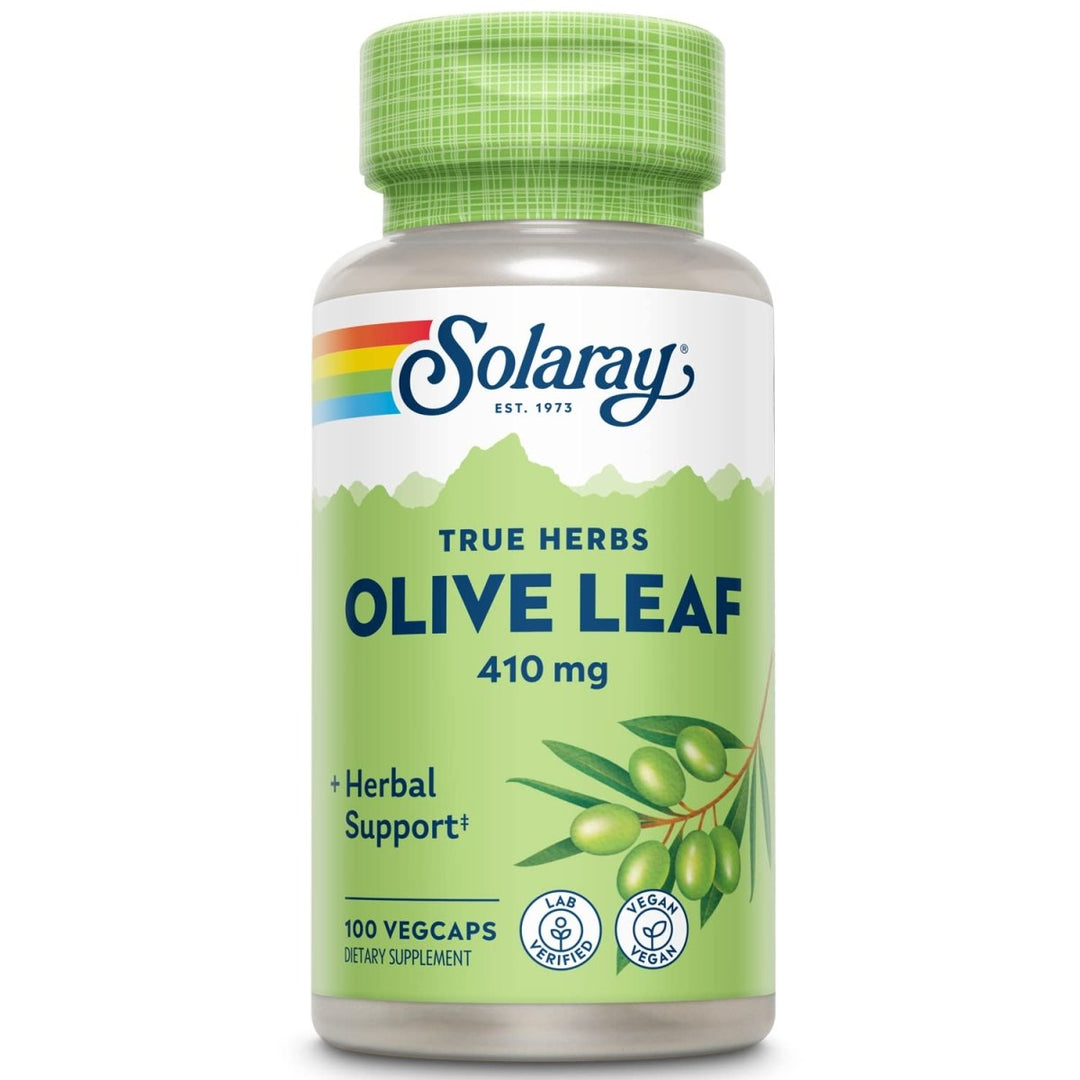SOLARAY Olive Leaf Capsules, 410 mg | 100 Count - The Oasis of Health