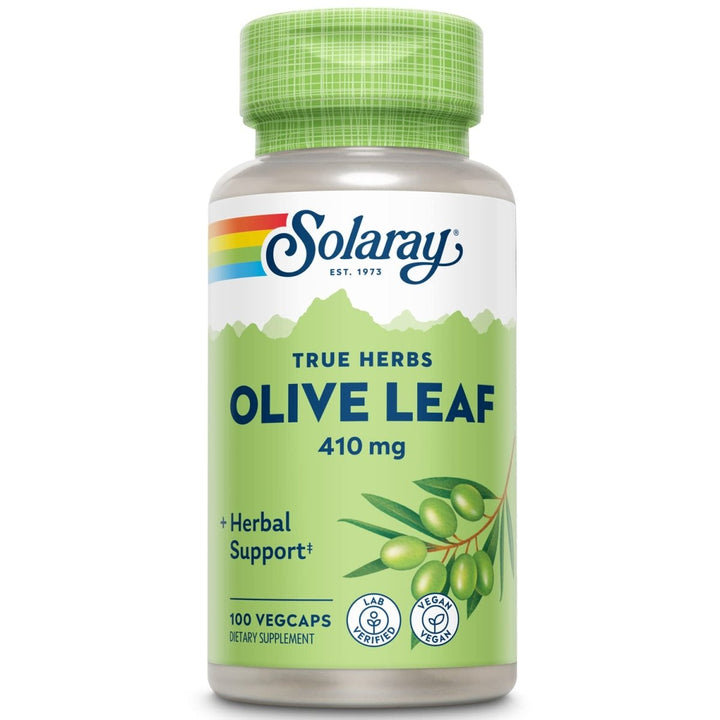 SOLARAY Olive Leaf Capsules, 410 mg | 100 Count - The Oasis of Health