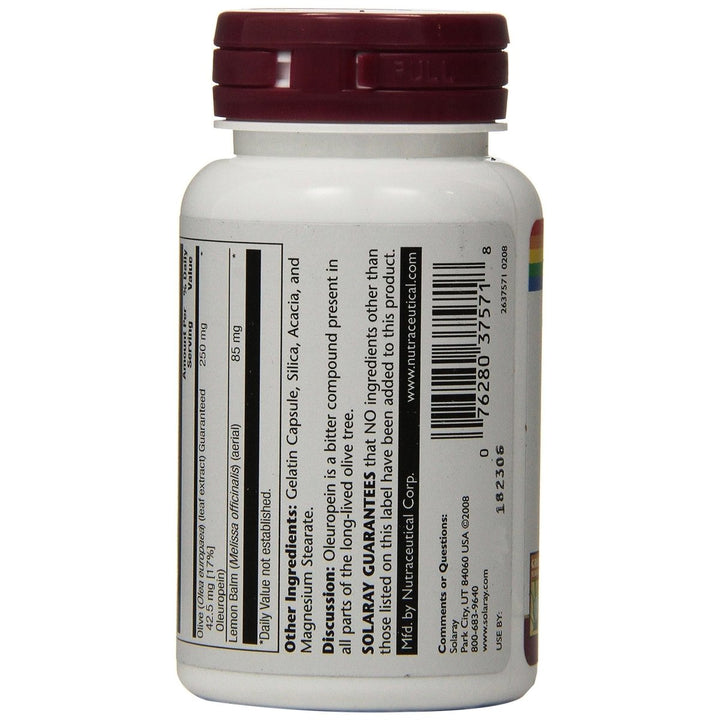 Solaray - Olive Leaf Extract, 250 mg, 60 capsules - The Oasis of Health