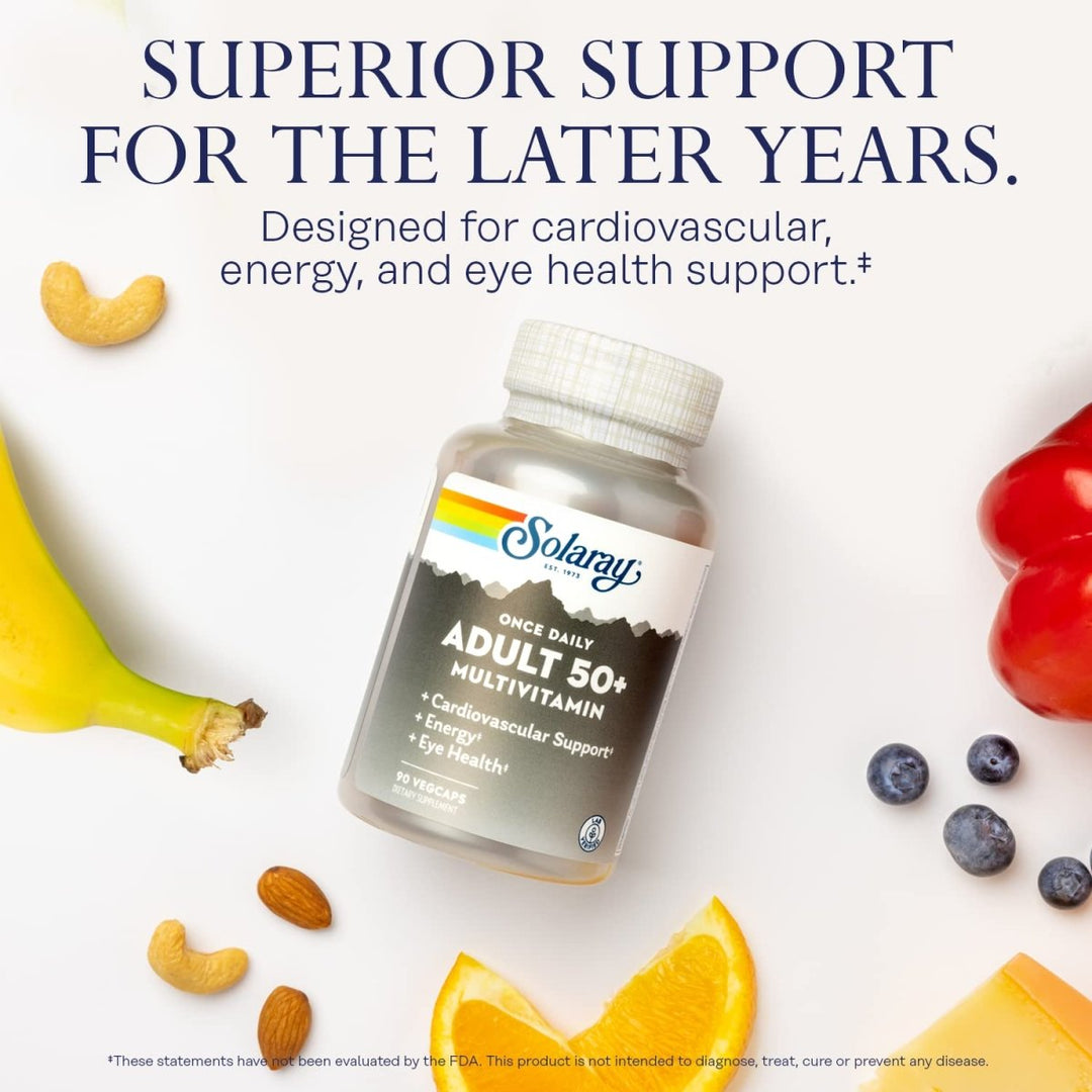 SOLARAY Once Daily Adult 50+ Multivitamin Healthy Energy, Heart & Immune Support for Mature Adults 90 CT - The Oasis of Health