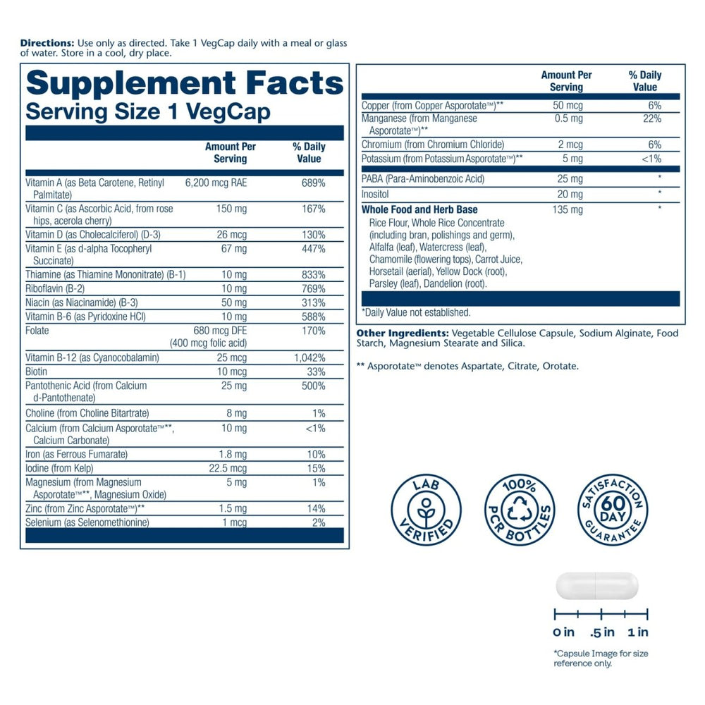 SOLARAY Once Daily High Energy Multivitamin 60 Vcaps - The Oasis of Health