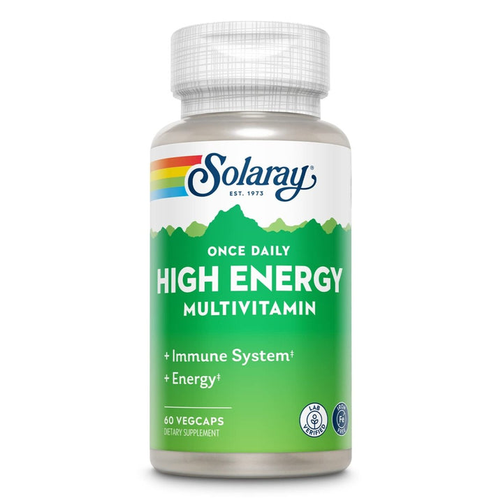 SOLARAY Once Daily High Energy Multivitamin - Immune Support, Energy Boost, Men's & Women's Multi, 60 VegCaps - The Oasis of Health