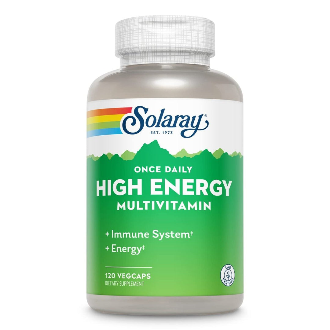 SOLARAY Once Daily High Energy Multivitamin, Immune System and Energy Support, Whole Food and Herb Base Ingredients, Men?s and Women?s Multi Vitamin, 120 Servings, 120 VegCaps - The Oasis of Health
