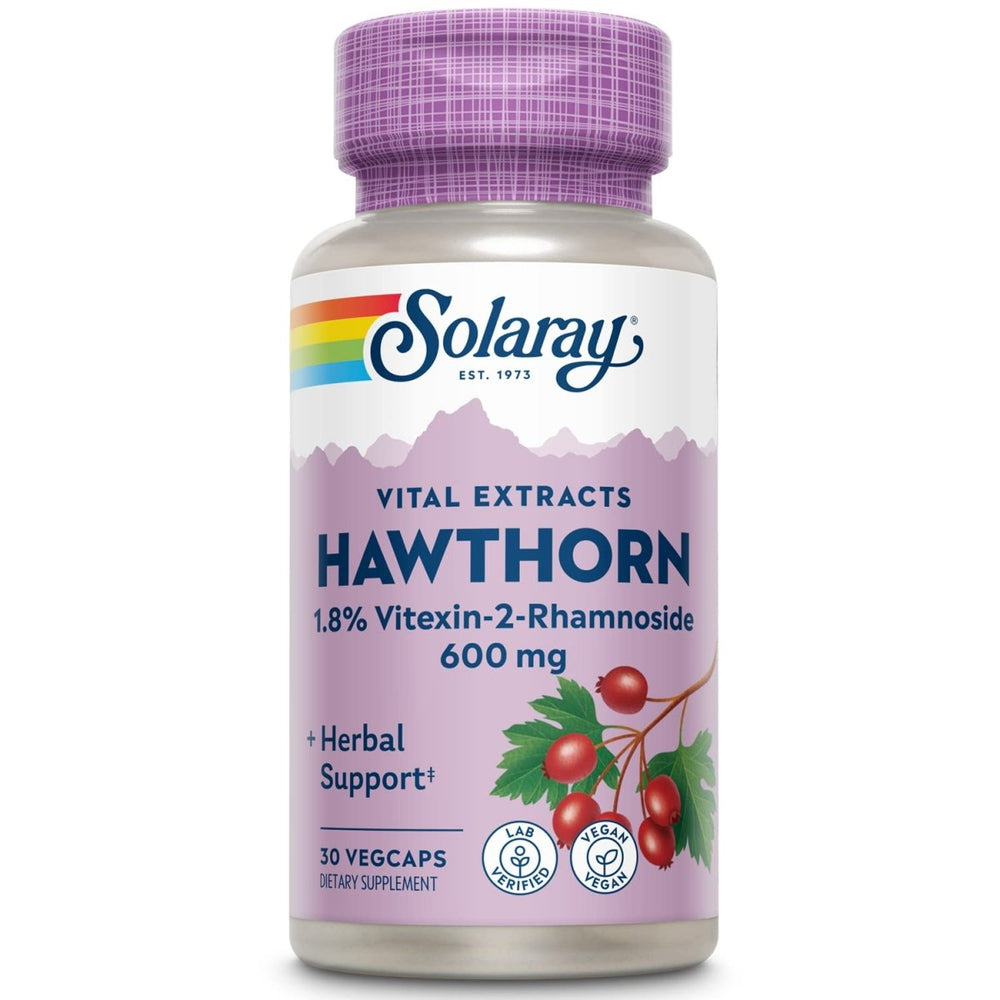 SOLARAY One Daily Hawthorn Extract Supplement, 600mg | 30 Count - The Oasis of Health