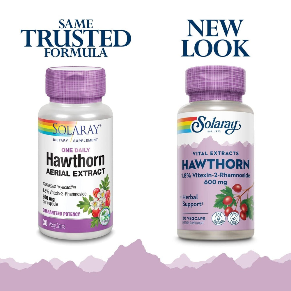 SOLARAY One Daily Hawthorn Extract Supplement, 600mg | 30 Count - The Oasis of Health