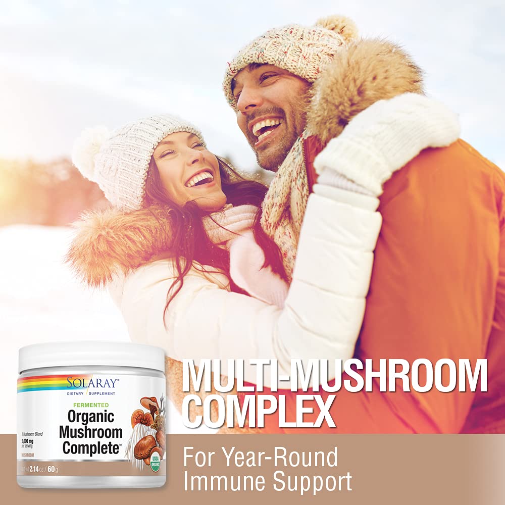 Solaray Organic Fermented Mushroom Complete Organic, Powder (Btl - Plastic) 2000mg | 60g - The Oasis of Health