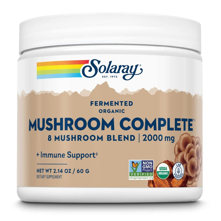 Solaray Organic Fermented Mushroom Complete Organic, Powder (Btl - Plastic) 2000mg | 60g - The Oasis of Health