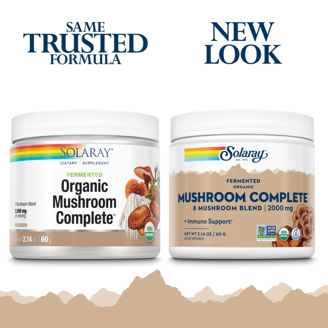 Solaray Organic Fermented Mushroom Complete Organic, Powder (Btl - Plastic) 2000mg | 60g - The Oasis of Health
