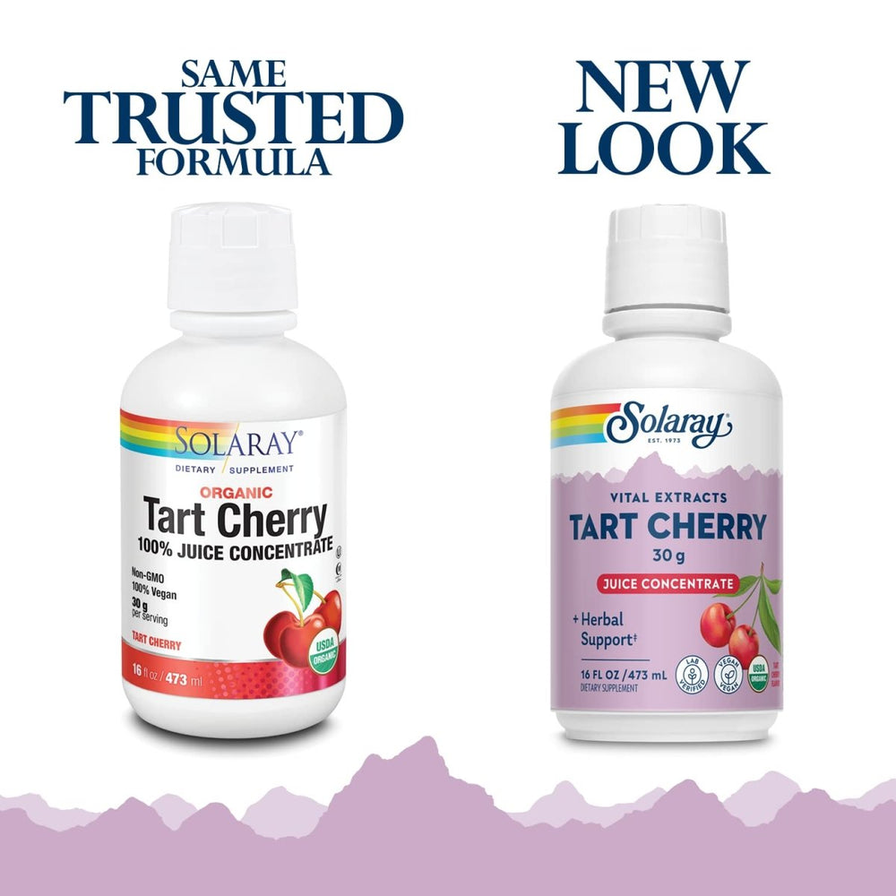 Solaray Organic Tart Cherry 100% Juice Concentrate | Healthy Uric Acid Levels & Joint Support | 16 Servings | 16 fl oz - The Oasis of Health