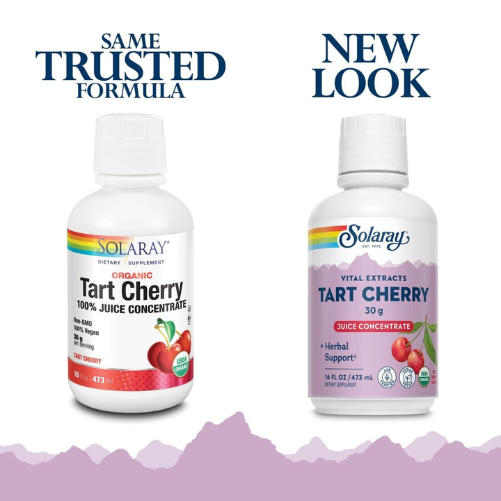 Solaray Organic Tart Cherry 100% Juice Concentrate | Healthy Uric Acid Levels & Joint Support | 16 Servings | 16 fl oz - The Oasis of Health