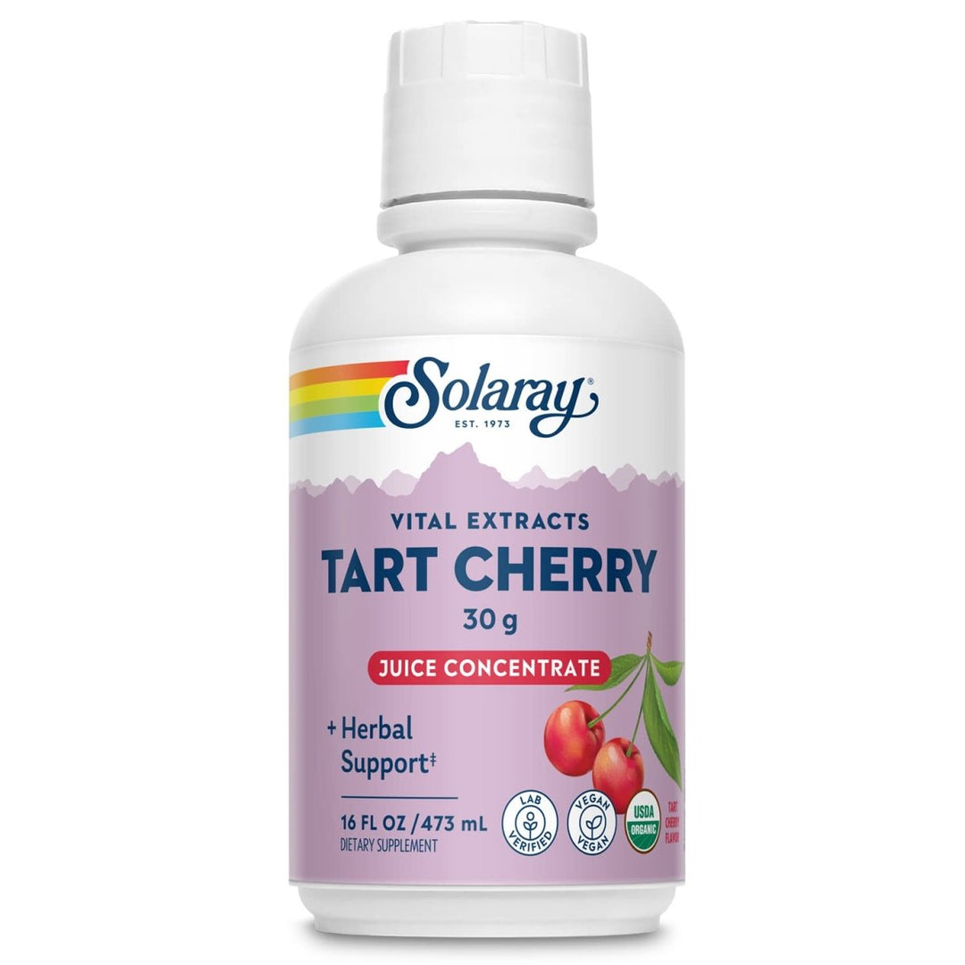 Solaray Organic Tart Cherry 100% Juice Concentrate | Healthy Uric Acid Levels & Joint Support | 16 Servings | 16 fl oz - The Oasis of Health