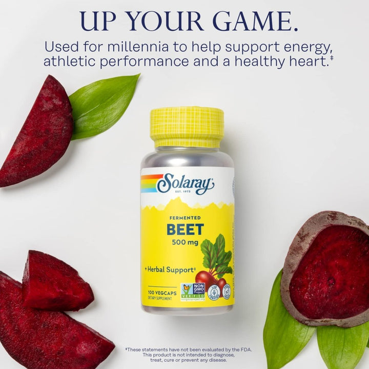 Solaray Organically Grown Fermented Beet Root Root Organic, Veg Cap (Btl - Plastic) 500mg 100ct - The Oasis of Health