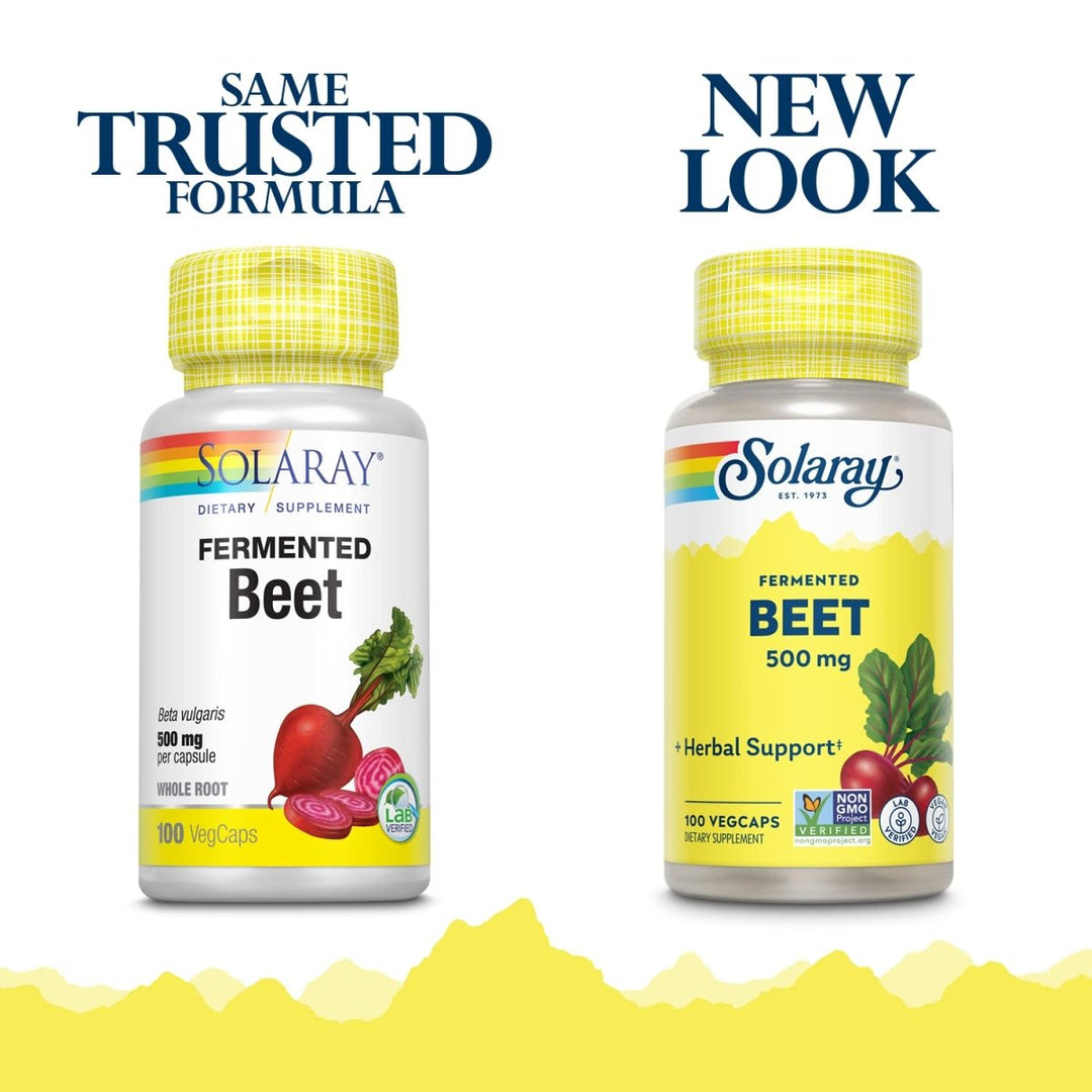 Solaray Organically Grown Fermented Beet Root Root Organic, Veg Cap (Btl - Plastic) 500mg 100ct - The Oasis of Health