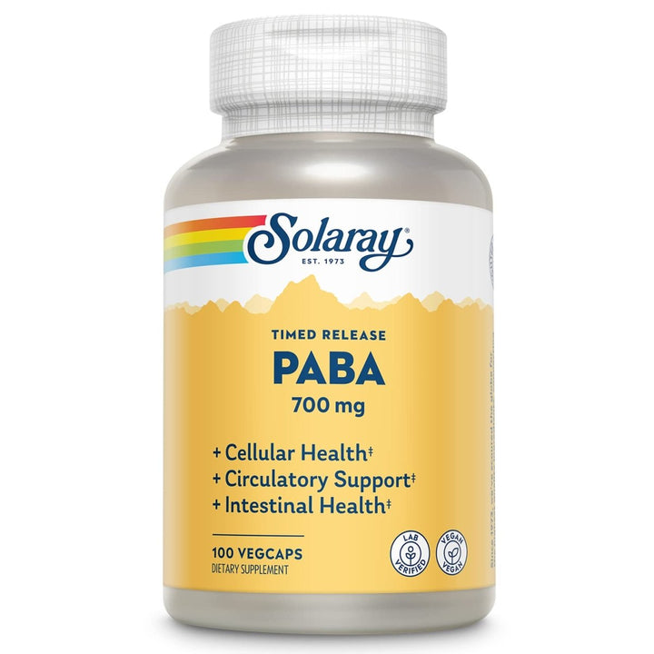 SOLARAY Paba TSTR Vitamin Capsules - 700 mg | 100 Count - The Oasis of Health