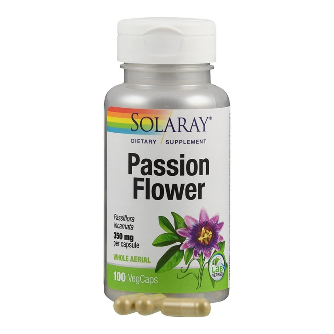 Solaray Passion Flower Aerial 350 mg VCapsules - 100 Count - The Oasis of Health