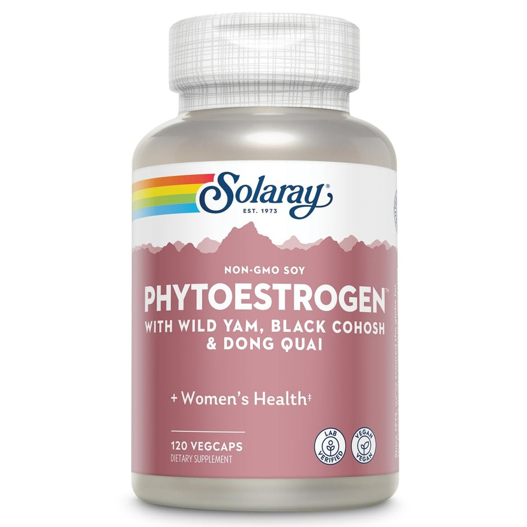 Solaray PhytoEstrogen Menopause Support | Wild Yam, Black Cohosh & Dong Quai for Womens Health (30 Serv, 120 VegCaps) - The Oasis of Health