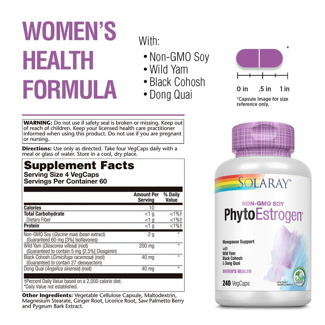 Solaray Phytoestrogen Supplement, 240 Count 37583 - The Oasis of Health