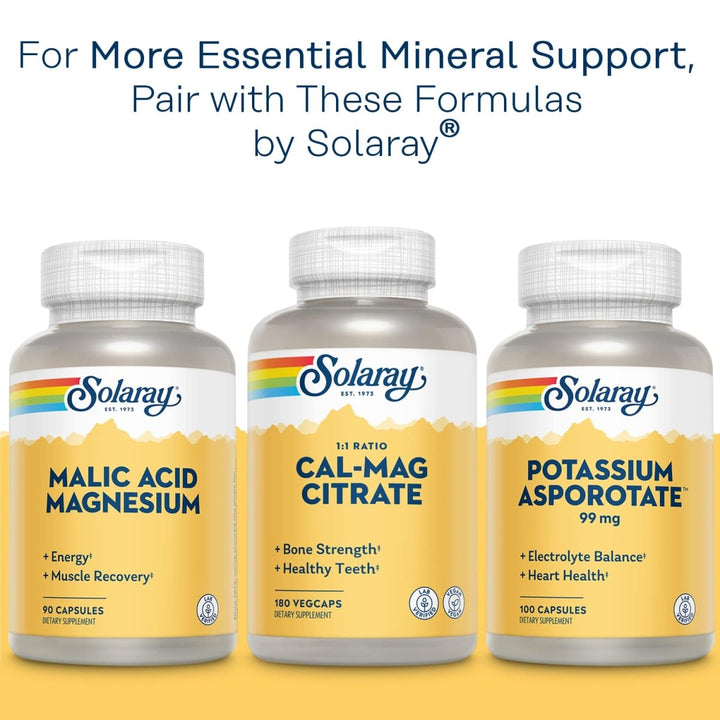 Solaray Potassium Citrate, Healthy Electrolyte Balance, Nerve & Muscle Function Support, Vegan, 60 VegCaps - The Oasis of Health