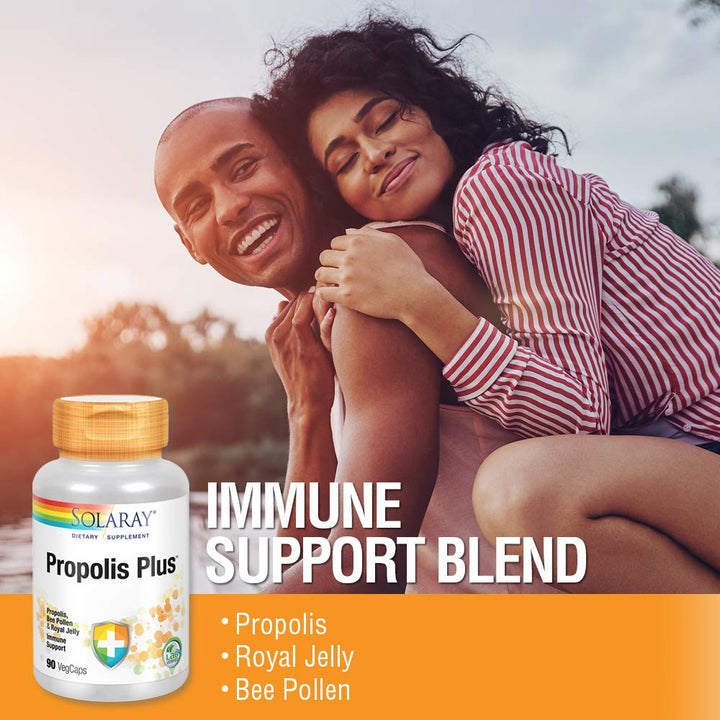 SOLARAY Propolis Plus | Healthy Immune System Support with Propolis, Bee Pollen & Royal Jelly | 90 VegCaps - The Oasis of Health
