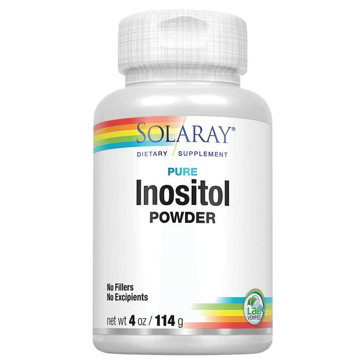 SOLARAY Pure Inositol Powder | May Help Support Healthy Brain, Cardiovascular, Nervous System Function and Mood | Non - GMO, Vegan (4oz, 162 Serv.) - The Oasis of Health