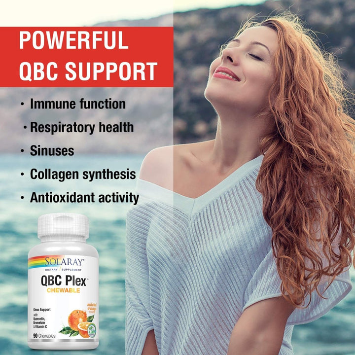 SOLARAY QBC Plex Chewables - Immune & Respiratory Health Support - 90 Chewable Tablets - The Oasis of Health