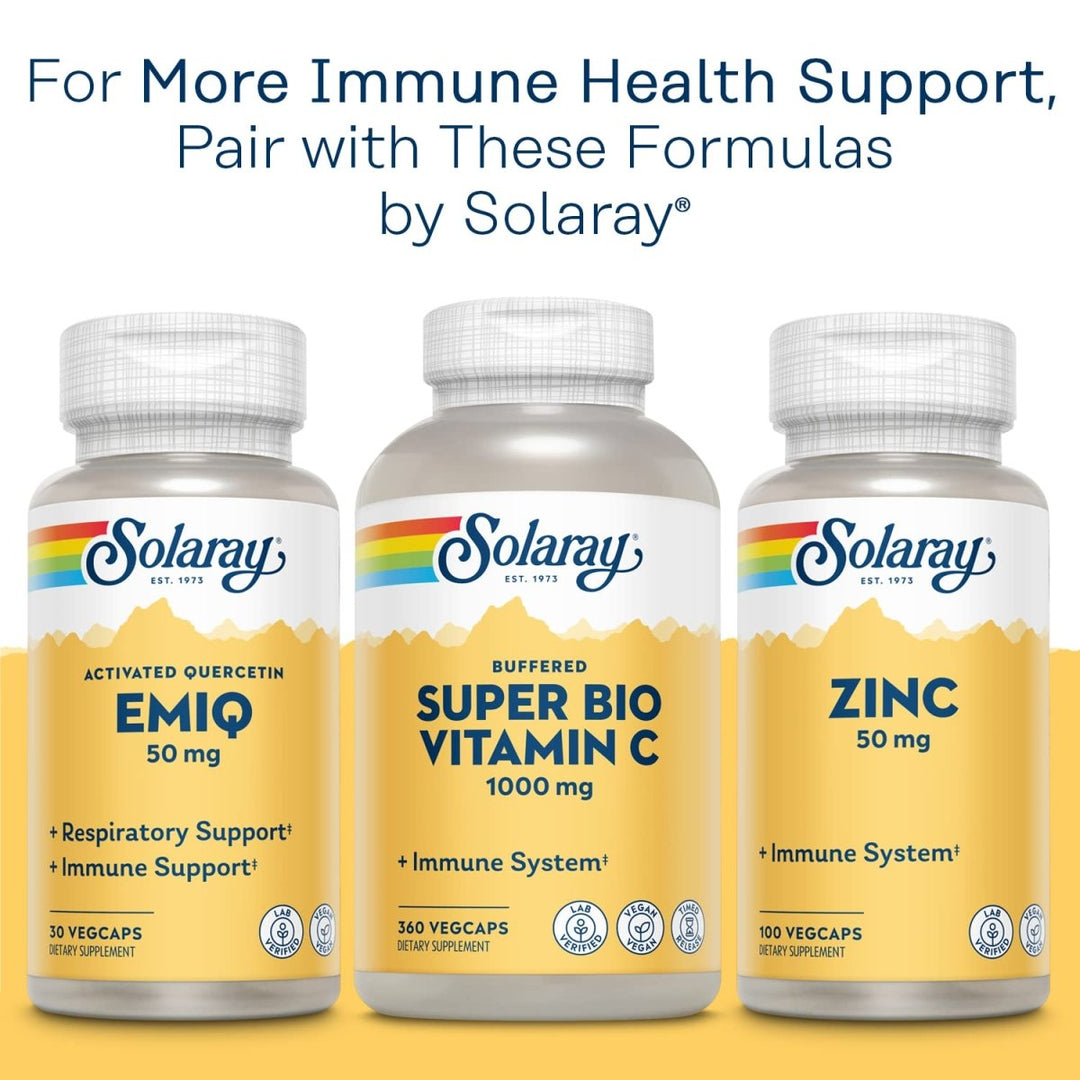 SOLARAY Quercetin 500 mg, Supports Sinus, Respiratory, Immune Function & Normal, Healthy Uric Acid Levels, 90 VegCaps - The Oasis of Health