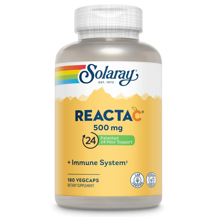 SOLARAY Reacta C with Bioflav Vitamin Capsules, 500 mg 180 Count - The Oasis of Health