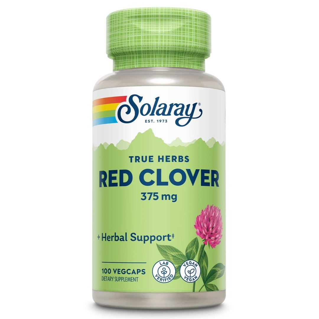 Solaray Red Clover Blossom, Veg Cap (Btl - Plastic) 375mg | 100ct - The Oasis of Health