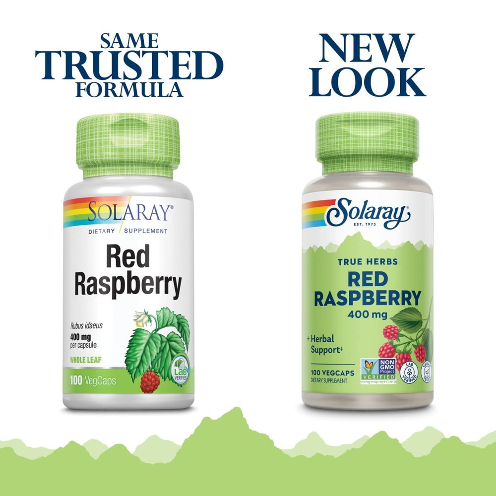 SOLARAY Red Raspberry Leaves Capsules, 400 mg | 100 Count - The Oasis of Health