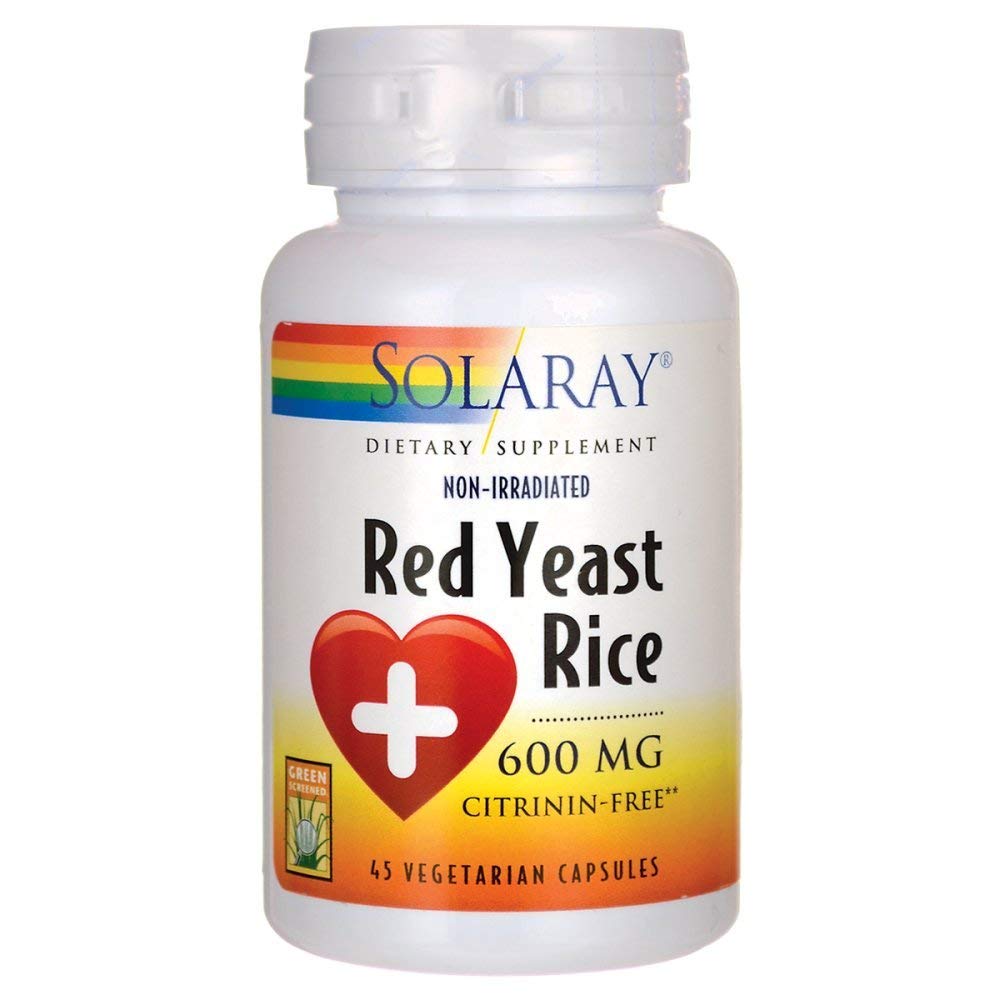 SOLARAY Red Yeast Rice - 600 MG (45 Capsules) - The Oasis of Health