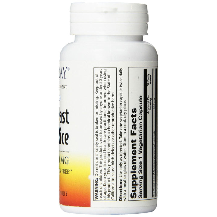 Solaray Red Yeast Rice Capsules - Heart Health Support - 600 mg, 90 Count 00447 - The Oasis of Health