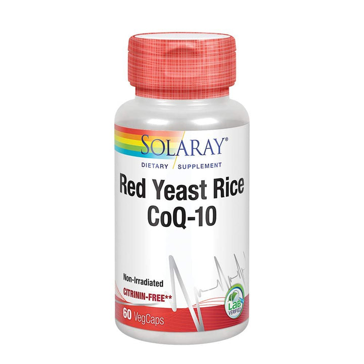 Solaray Red Yeast Rice Plus CoQ - 10 - 60 Vegetarian Capsules - The Oasis of Health