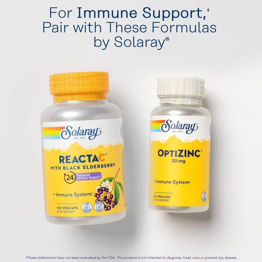 SOLARAY Reishi Mushroom 600mg - Reishi Mushroom Capsules for Immune Support - Vegan, Lab Verified - 60 - Day Money - Back Guarantee - 100 Servings, 100 VegCaps - The Oasis of Health