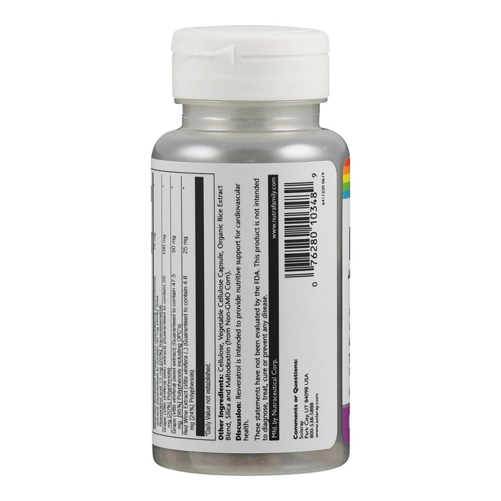 Solaray Resveratrol Supplement, 75 mg, 60 Count - The Oasis of Health