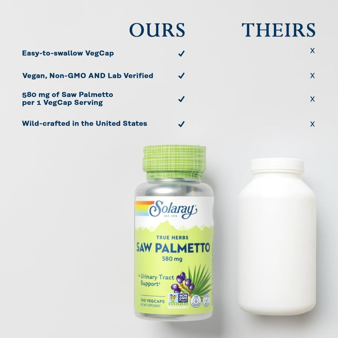 Solaray Saw Palmetto 580mg 100 Vcaps 1550 - The Oasis of Health