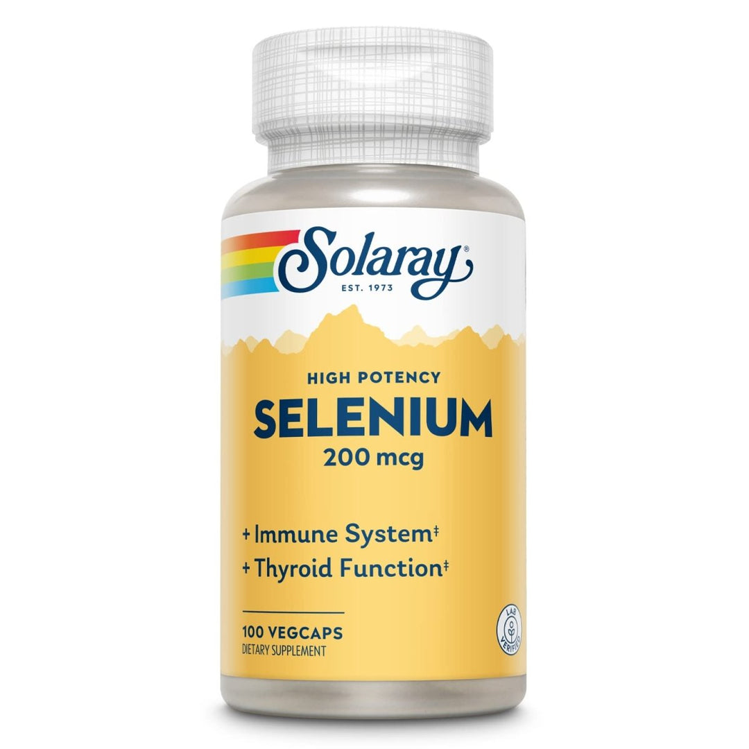 Solaray Selenium, High Potency, Healthy Immune System, Thyroid Function & Antioxidant Support, 100 VegCaps - The Oasis of Health