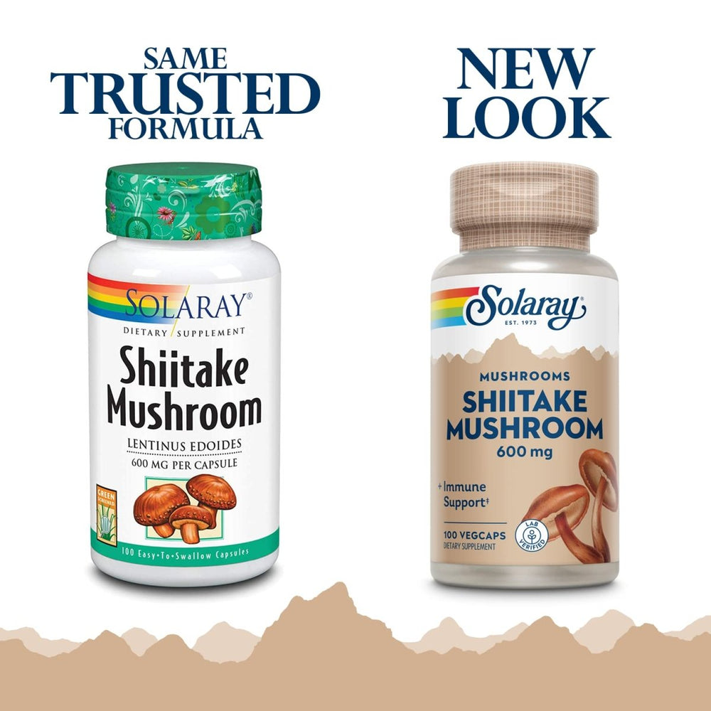 SOLARAY Shiitake Mushroom 600 mg | 100 Count - The Oasis of Health