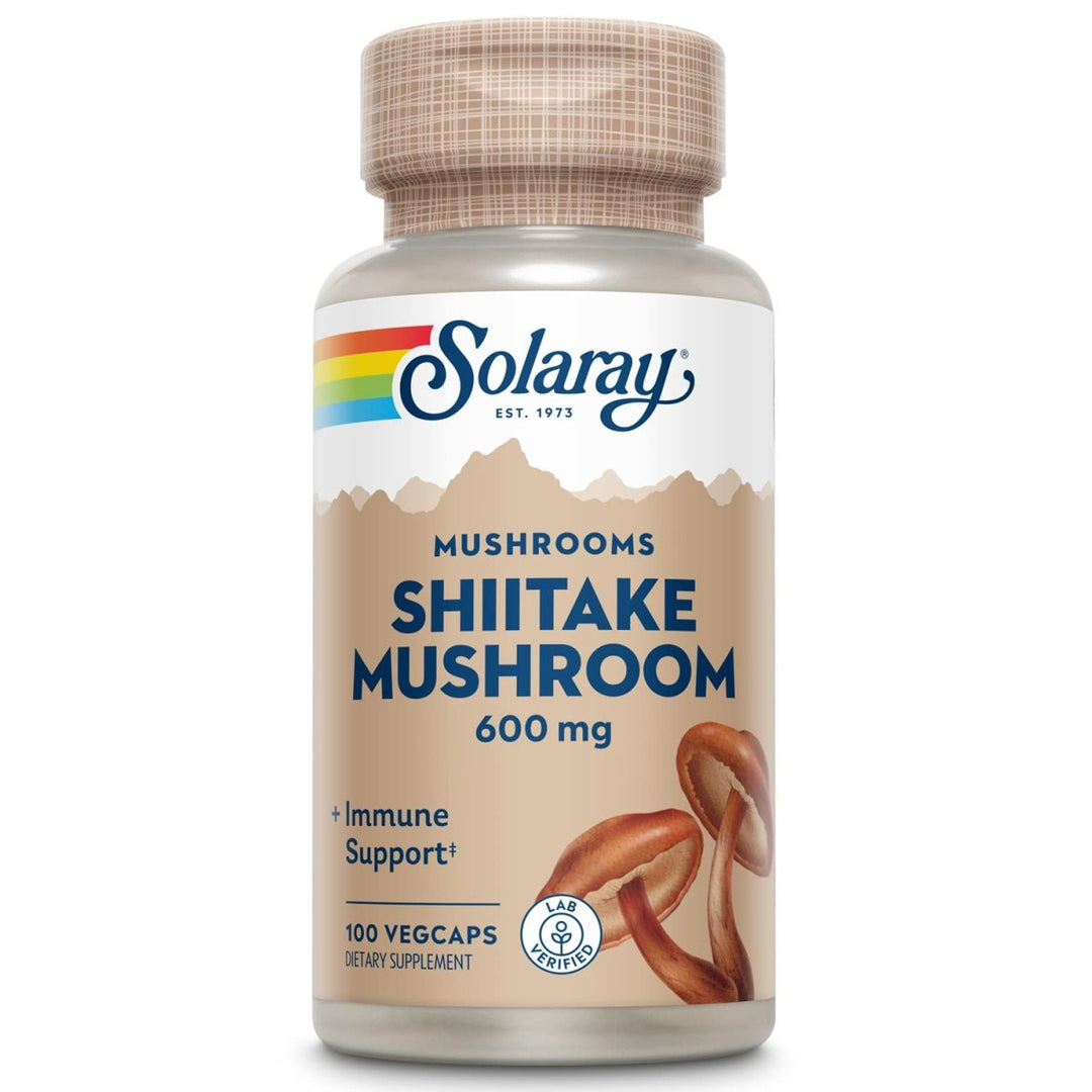 SOLARAY Shiitake Mushroom 600 mg | 100 Count - The Oasis of Health