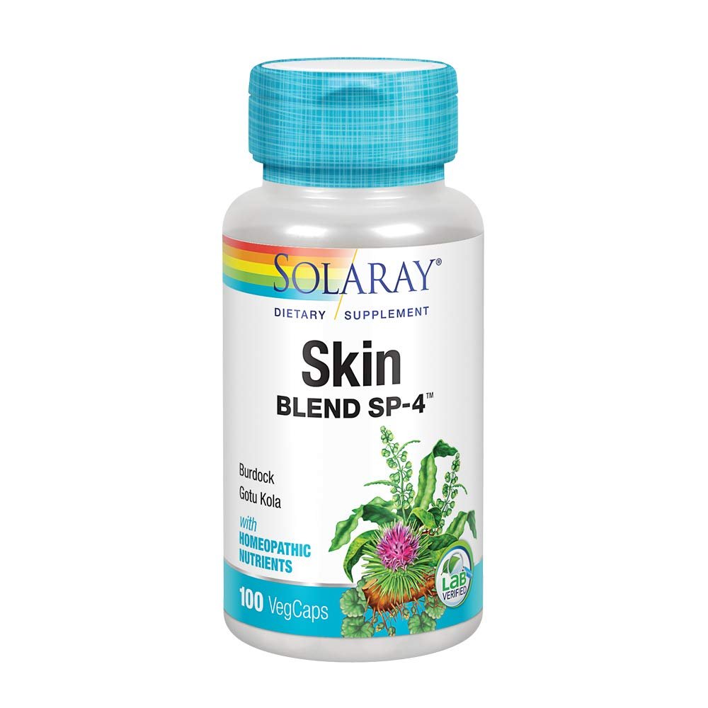 Solaray Skin Blend SP - 4 | Herbal Blend w/Cell Salt Nutrients to Help Support Healthy Skin | Non - GMO, Vegan | 100 VegCaps - The Oasis of Health
