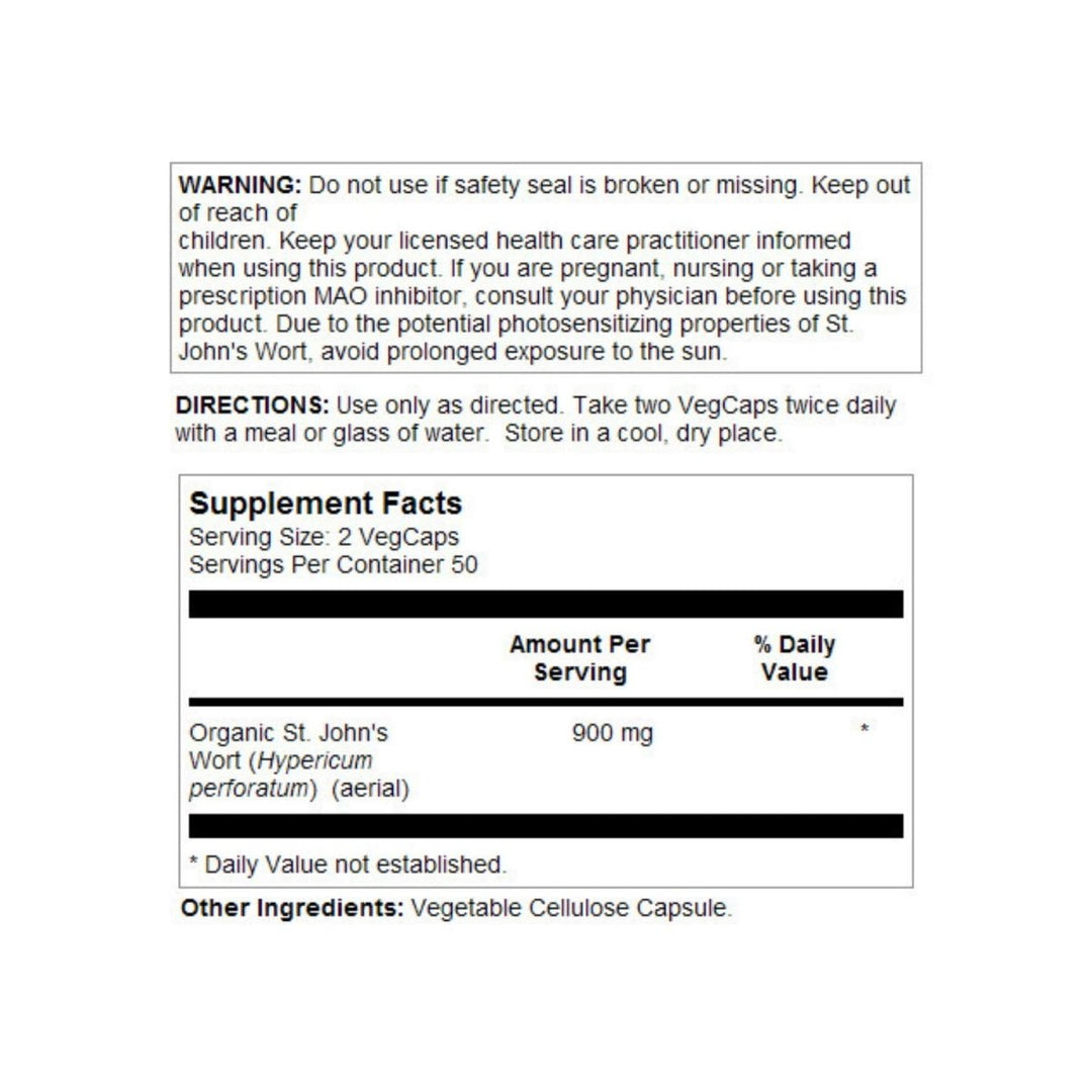 Solaray St. John's Wort Aerial 450mg - Mood, Brain Health & Healthy Sleep Support - 100ct - The Oasis of Health