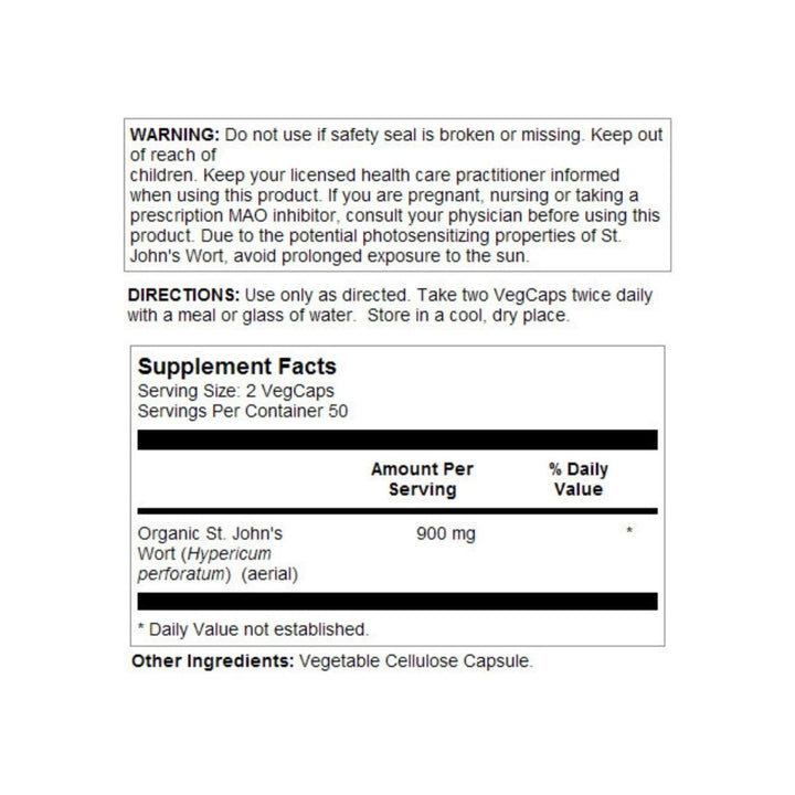 Solaray St. John's Wort Aerial 450mg - Mood, Brain Health & Healthy Sleep Support - 100ct - The Oasis of Health