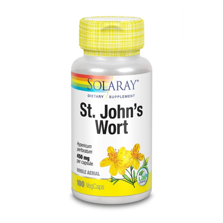 Solaray St. John's Wort Aerial 450mg - Mood, Brain Health & Healthy Sleep Support - 100ct - The Oasis of Health