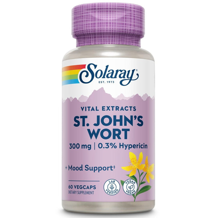 SOLARAY St Johns Wort Aerial Extract 300 mg, Once Daily | Mood & Brain Health Support | 0.3% Hypericin | 60ct - The Oasis of Health