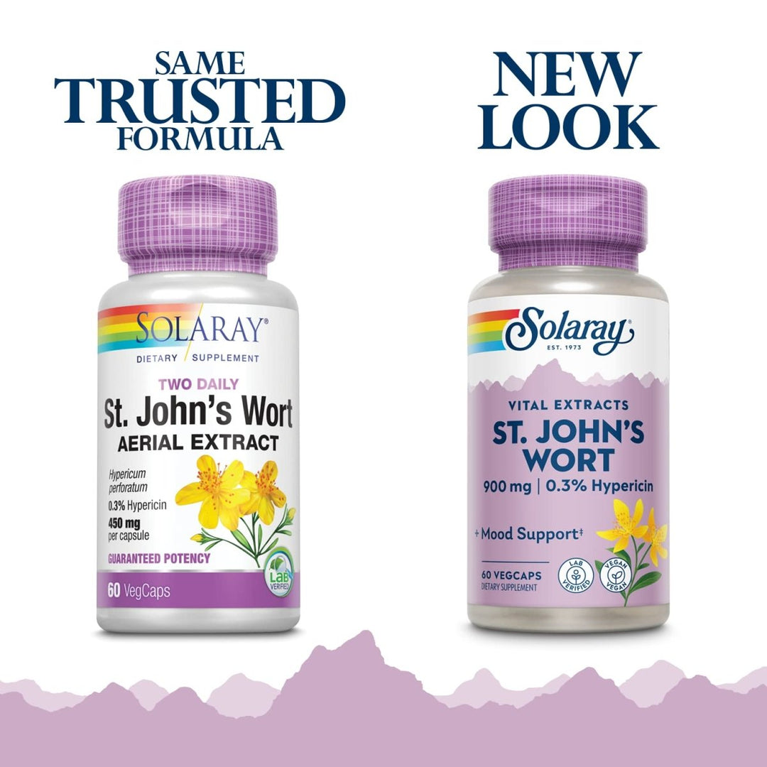 SOLARAY St. Johns Wort Aerial Extract 450mg Two Daily | Mood & Brain Health Support | 0.3% Hypericin | 60ct, 30 Serv. - The Oasis of Health