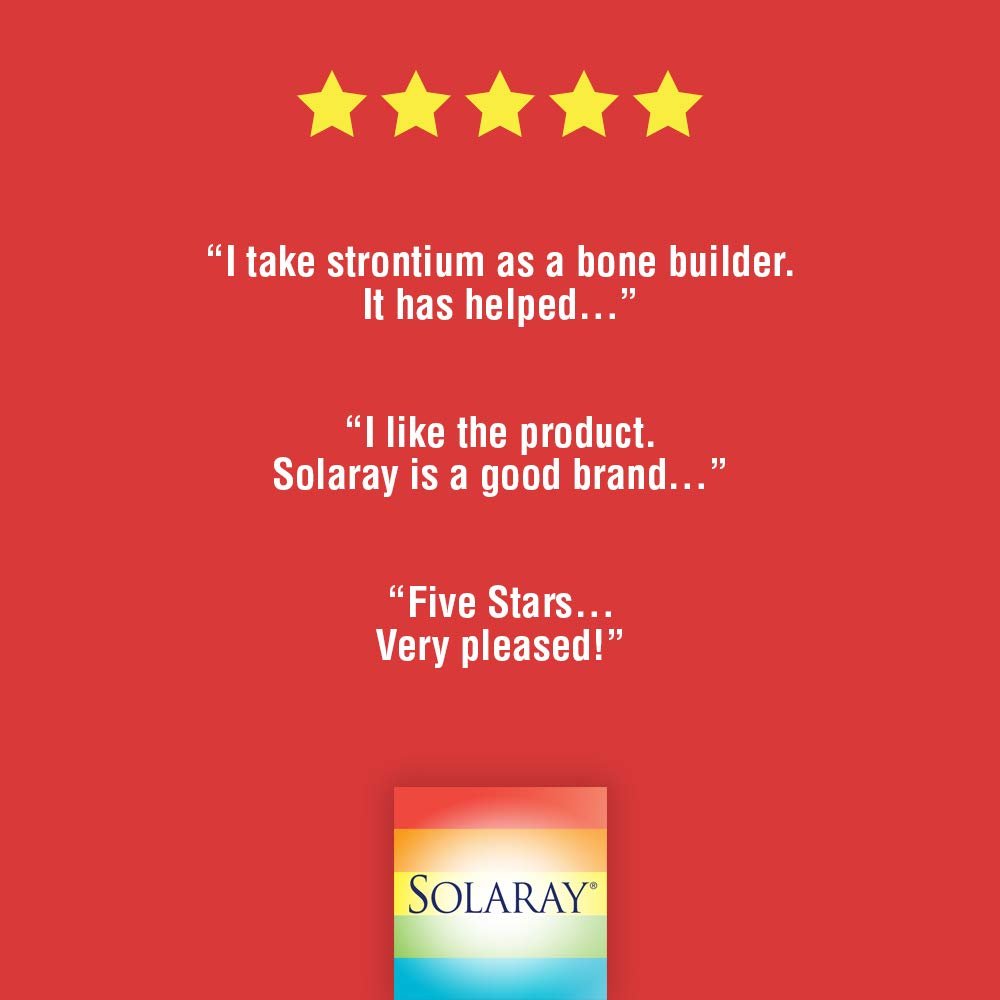Solaray Strontium Citrate 250 mg | Healthy Bones & Teeth Support | Gentle Digestion, Enhanced Absorption | 60 VegCaps - The Oasis of Health