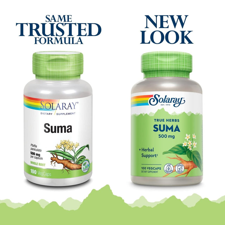 SOLARAY Suma Root 500mg | Adaptogenic Herb for Healthy Stress & Immune Function Support | Naturally Plant Sterols | Non - GMO & Vegan | 100 VegCaps - The Oasis of Health